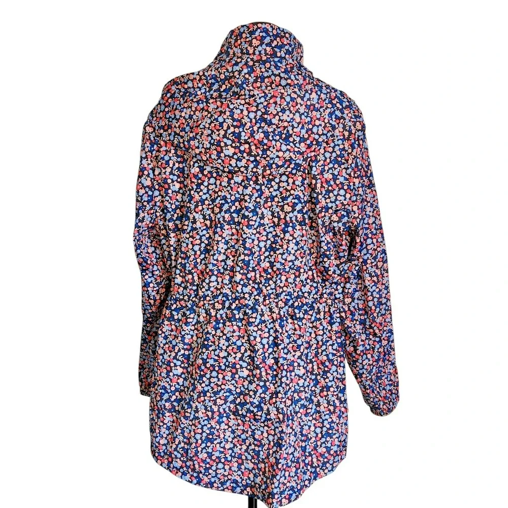 Kate Spade Packable Anorak Utility Jacket‎ Park Ave Floral Double Zip Size XL